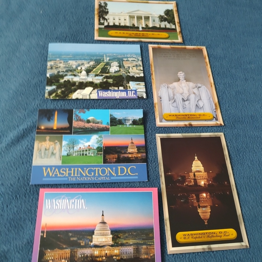 Lot of 6 Chrome Vintage Washington DC Nation's Capitol Collection Postcards